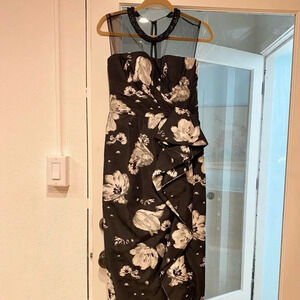 Rickie Freeman for Teri Jon Jacquard Floral Gown Size 6 EUC
